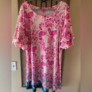 Lilly Pulitzer Flamingo Floral Print Dress